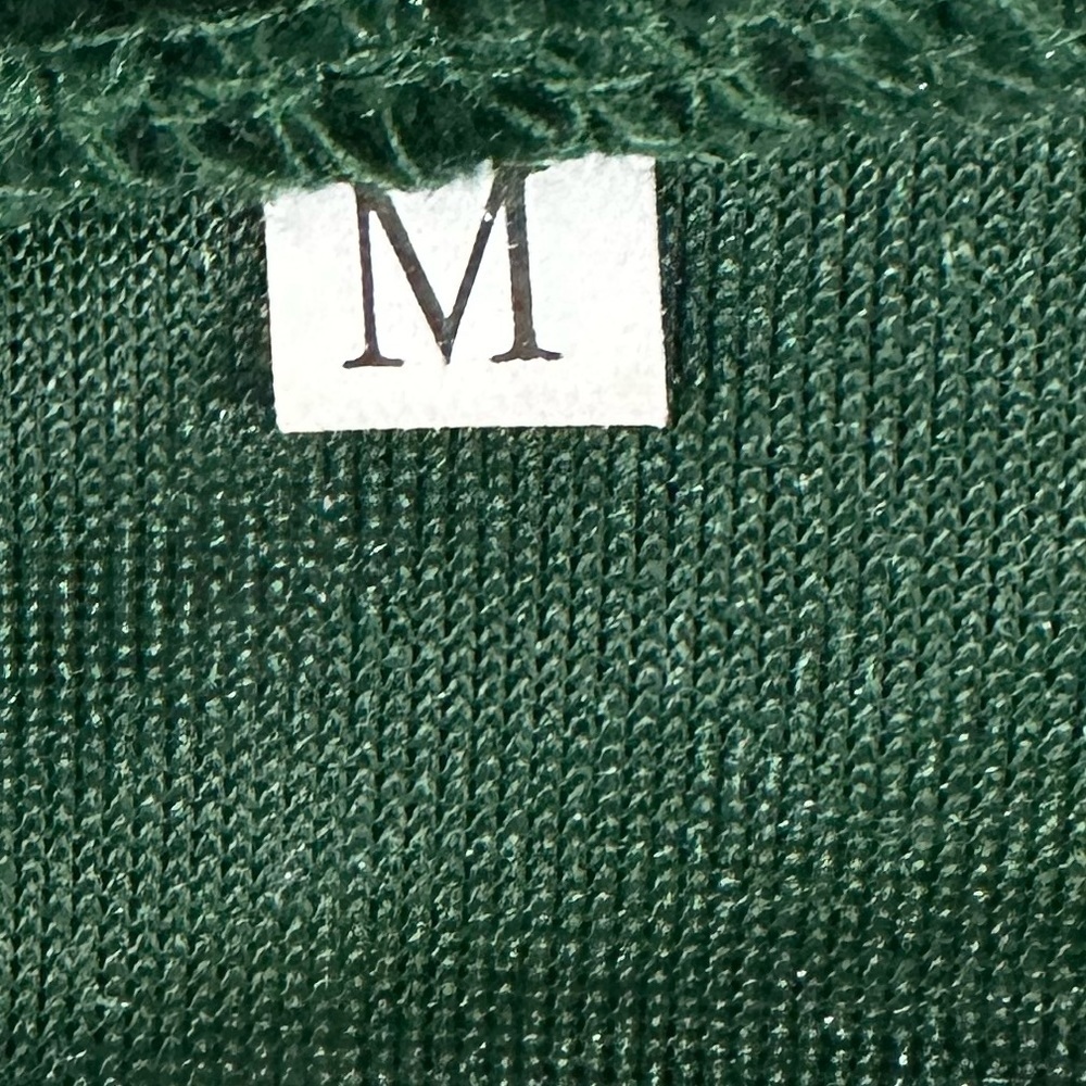 Deep green velvet long sleeve gown m - Picture 6 of 6